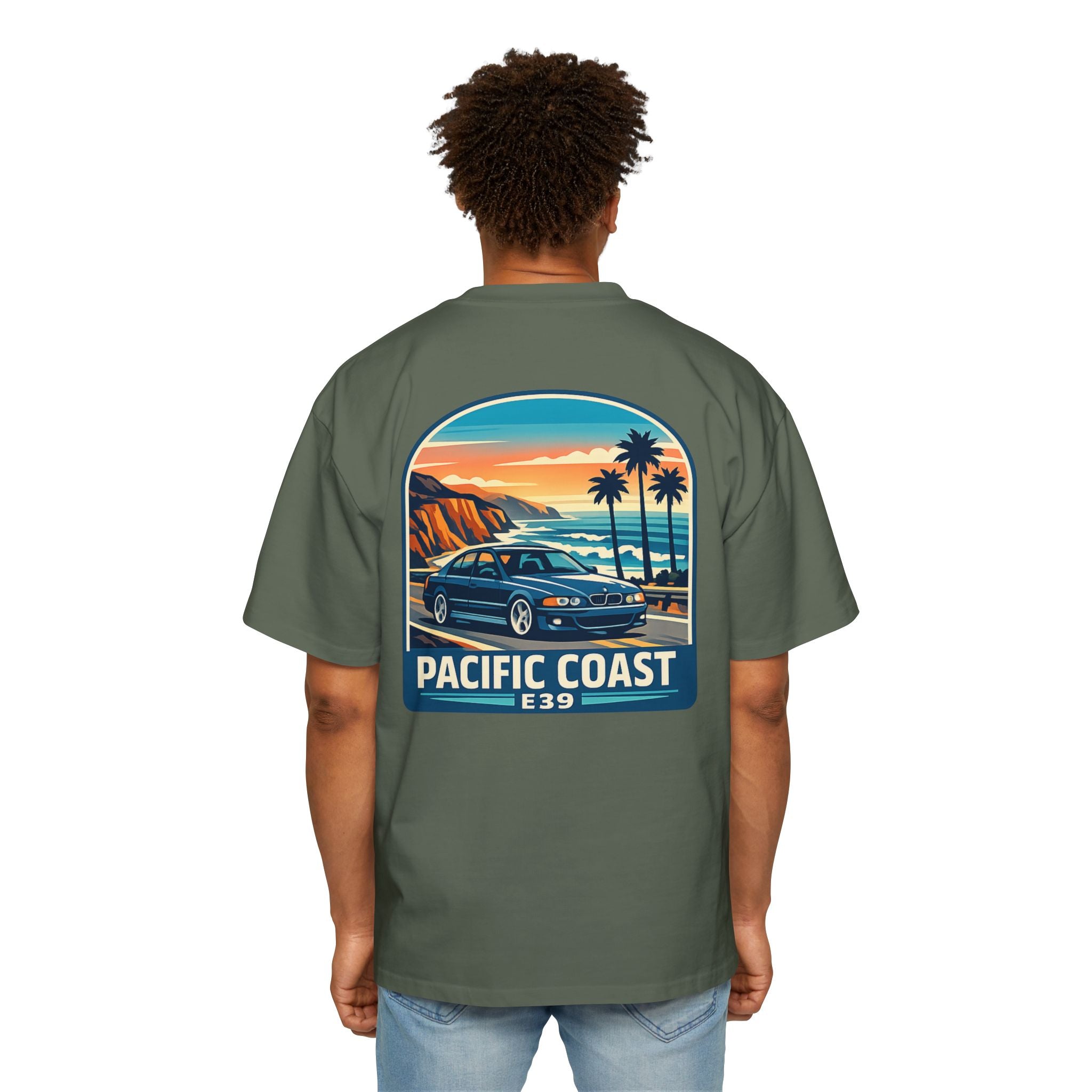 Pacific Coast Car Tee — "Chassis Code Co" Retro Sunset Graphic Shirt