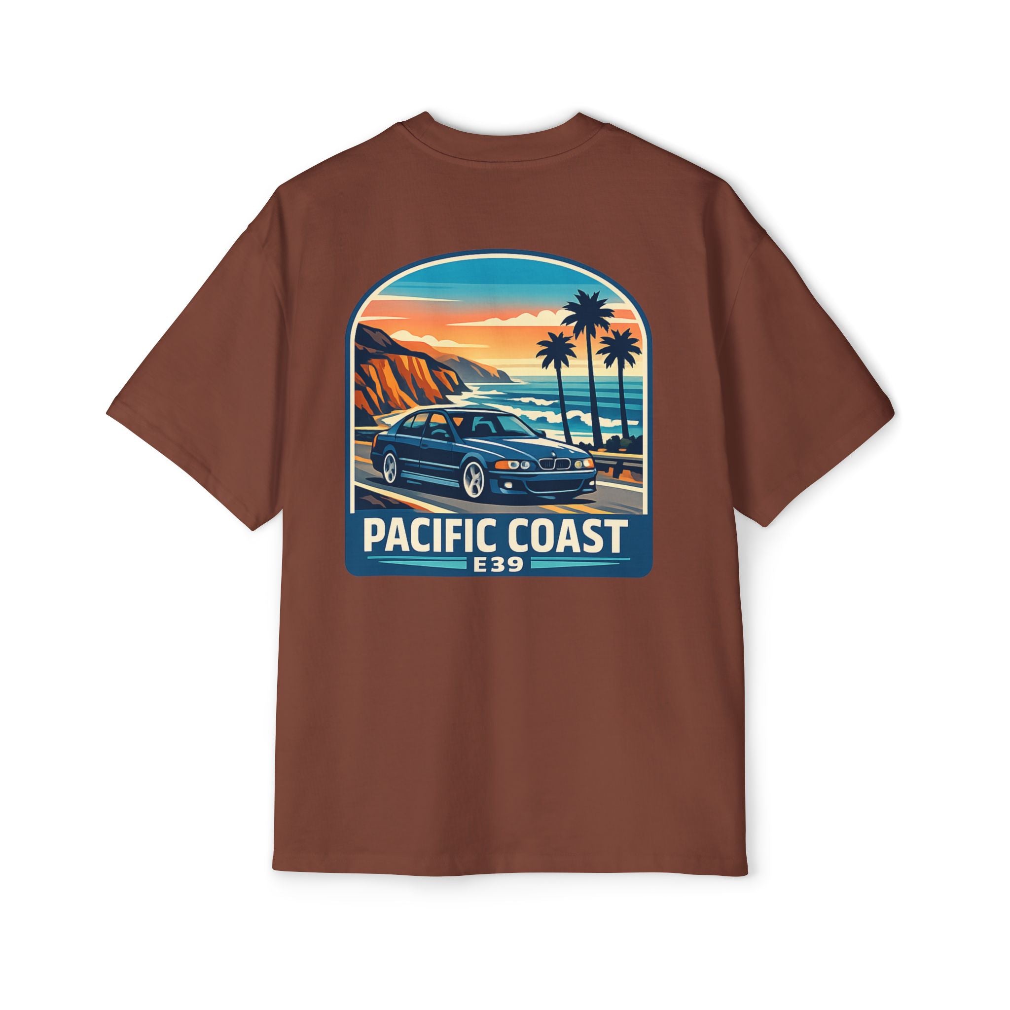 Pacific Coast Car Tee — "Chassis Code Co" Retro Sunset Graphic Shirt