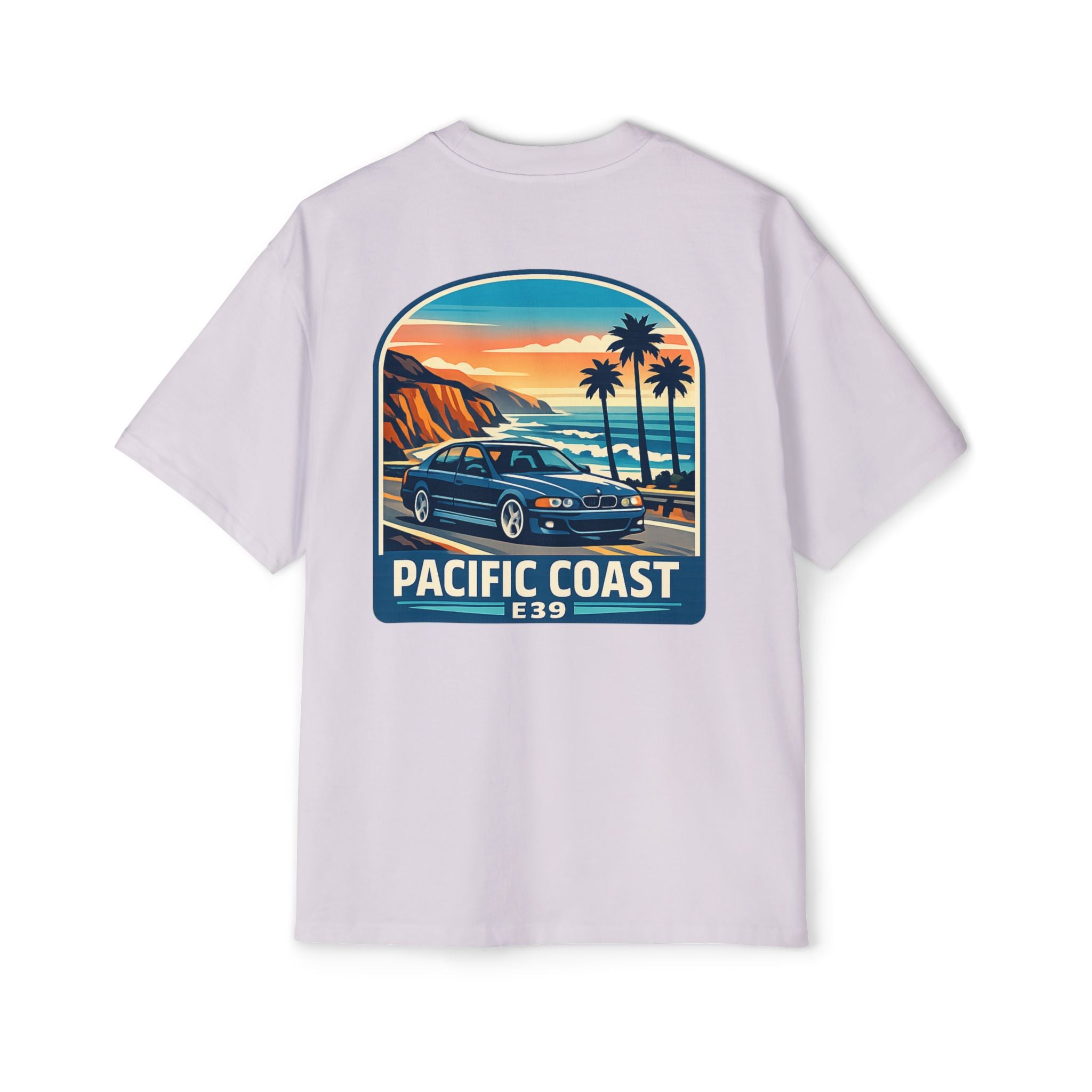 Pacific Coast Car Tee — "Chassis Code Co" Retro Sunset Graphic Shirt