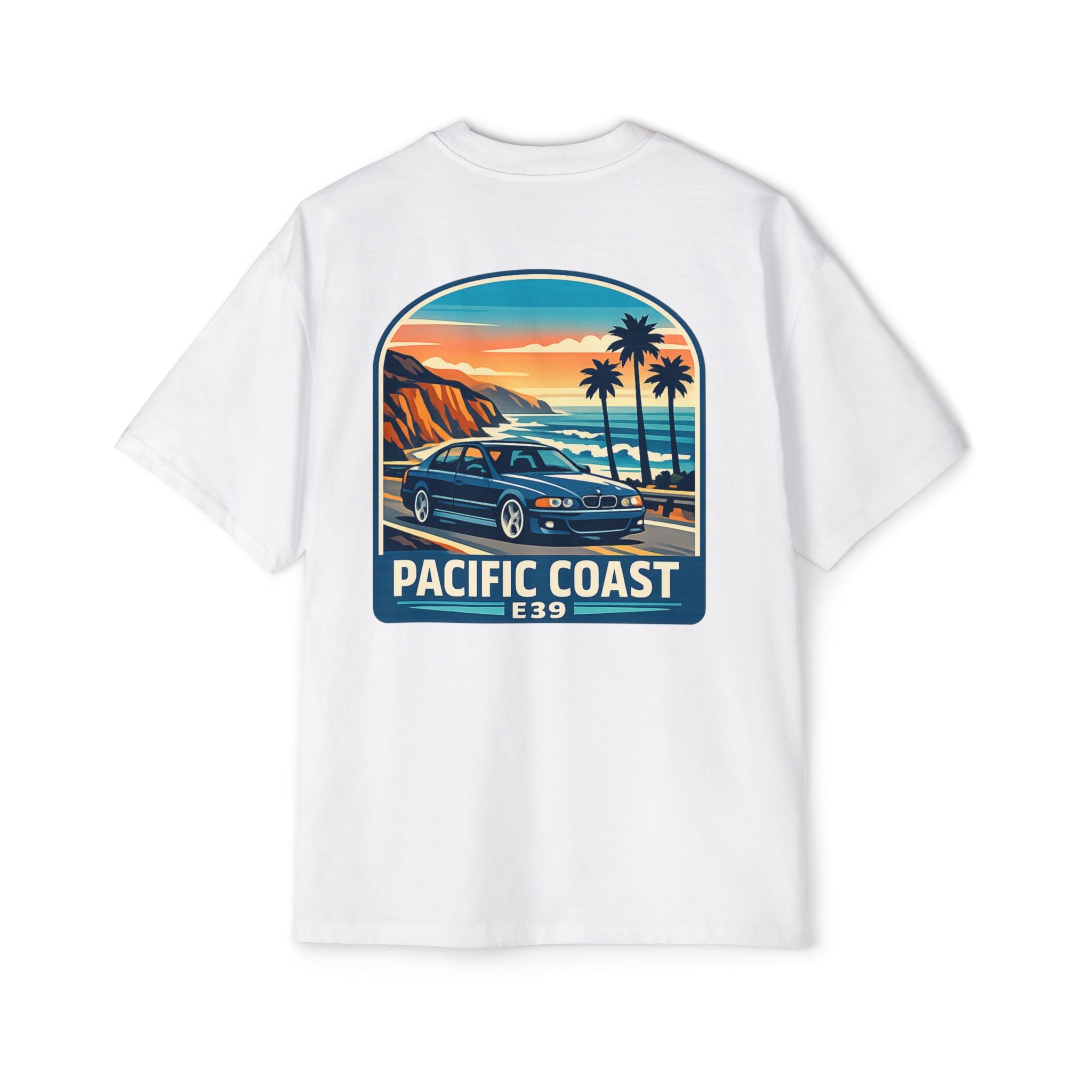 Pacific Coast Car Tee — "Chassis Code Co" Retro Sunset Graphic Shirt