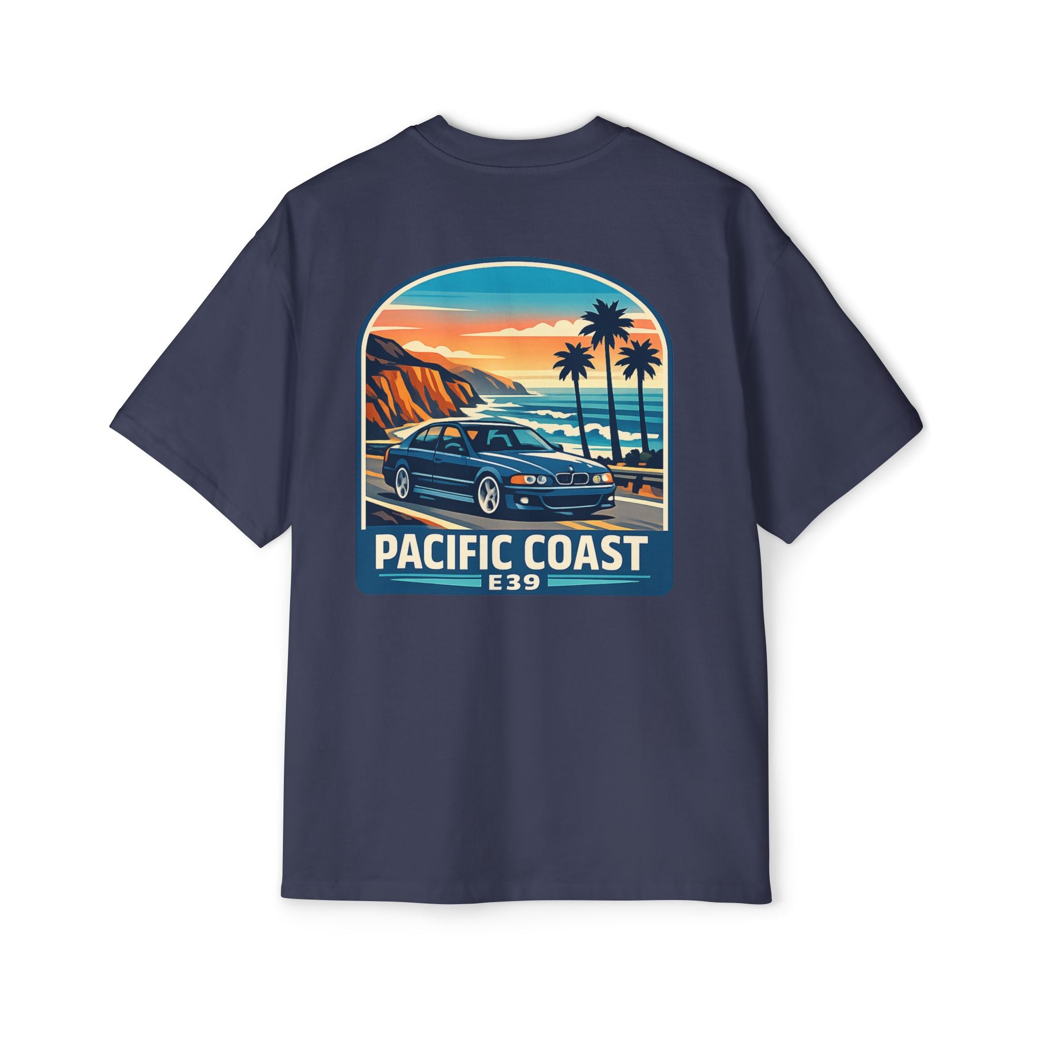 Pacific Coast Car Tee — "Chassis Code Co" Retro Sunset Graphic Shirt