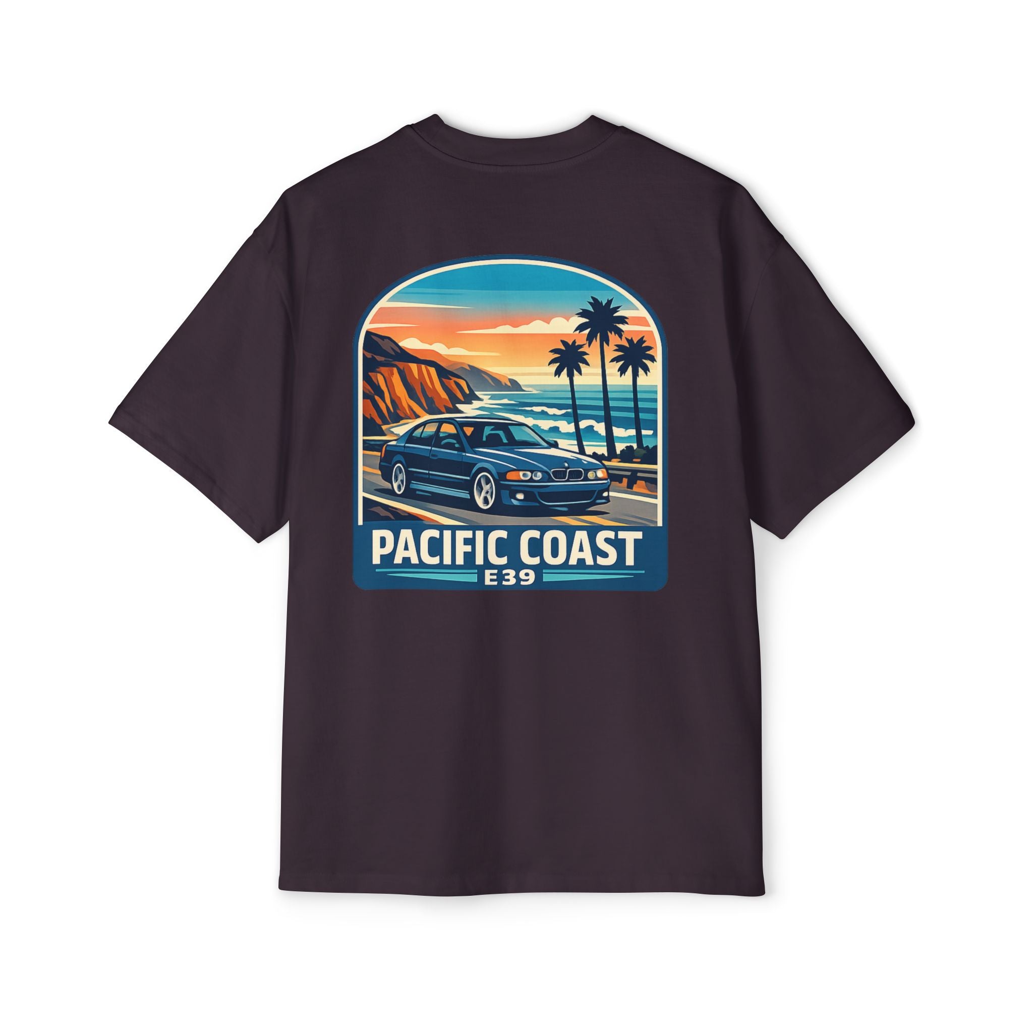 Pacific Coast Car Tee — "Chassis Code Co" Retro Sunset Graphic Shirt