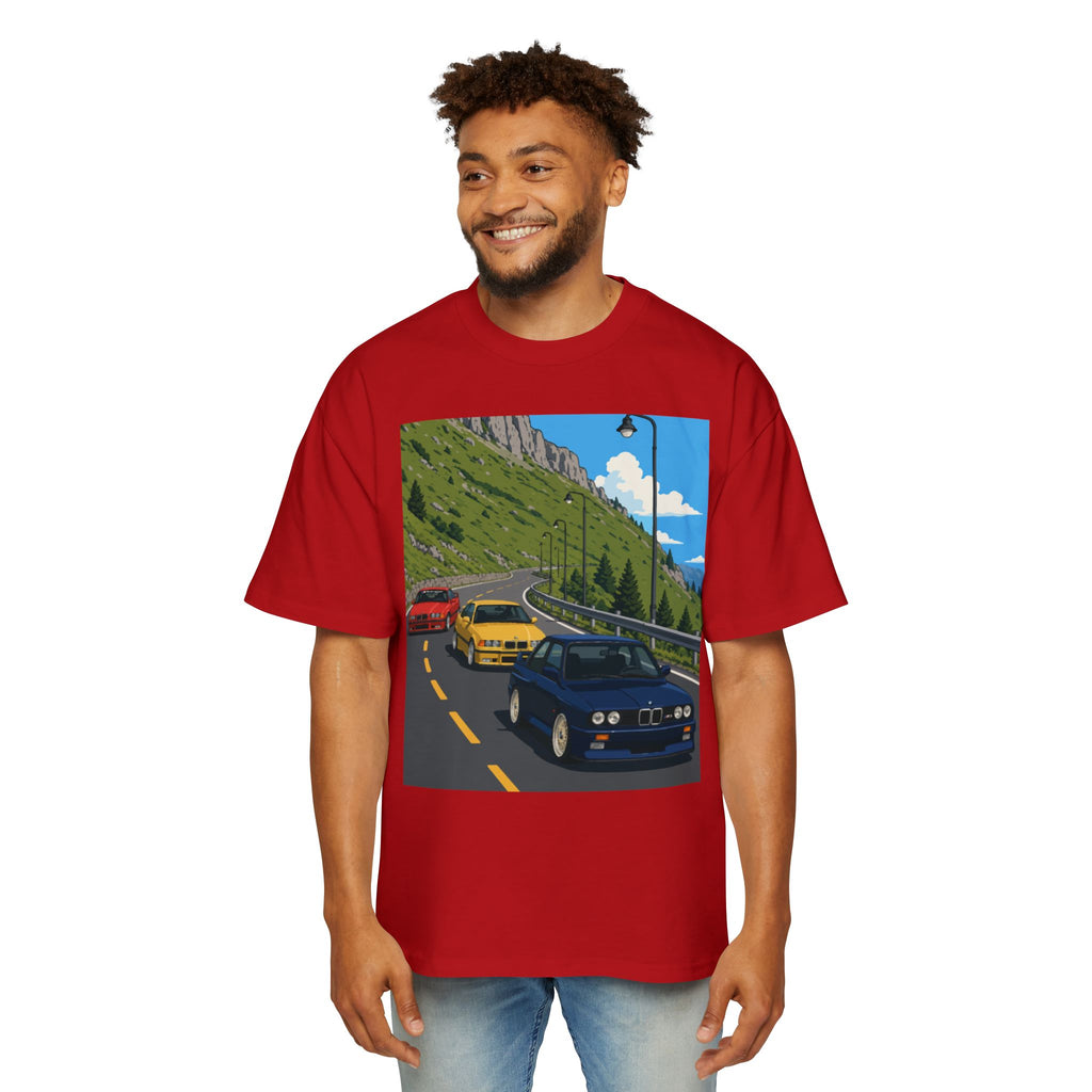 Retro Sports Cars E30 E36 Tee — Mountain Road Driving Graphic T-Shirt
