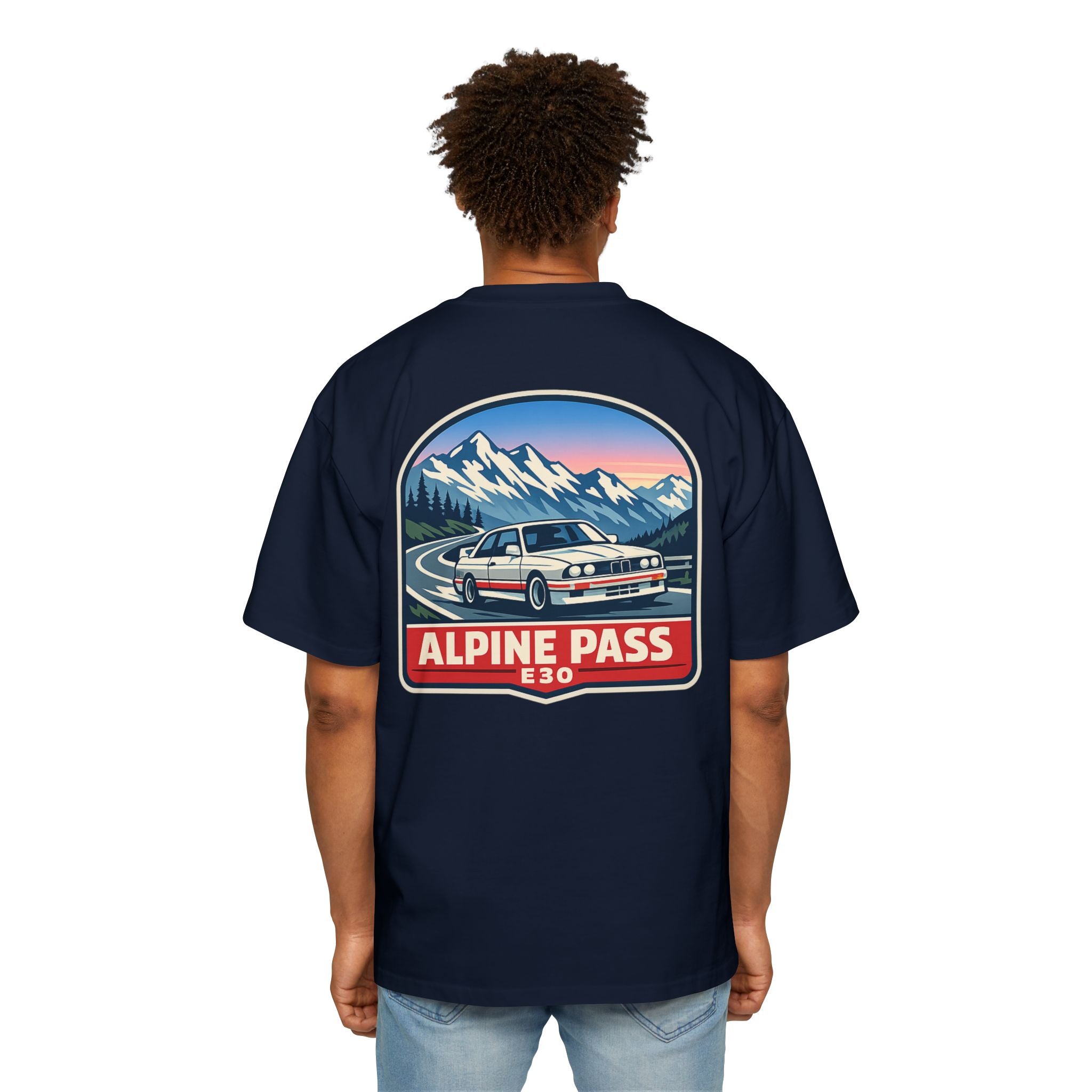 Alpine Pass E30 Tee — Vintage Mountain Driving Car Shirt