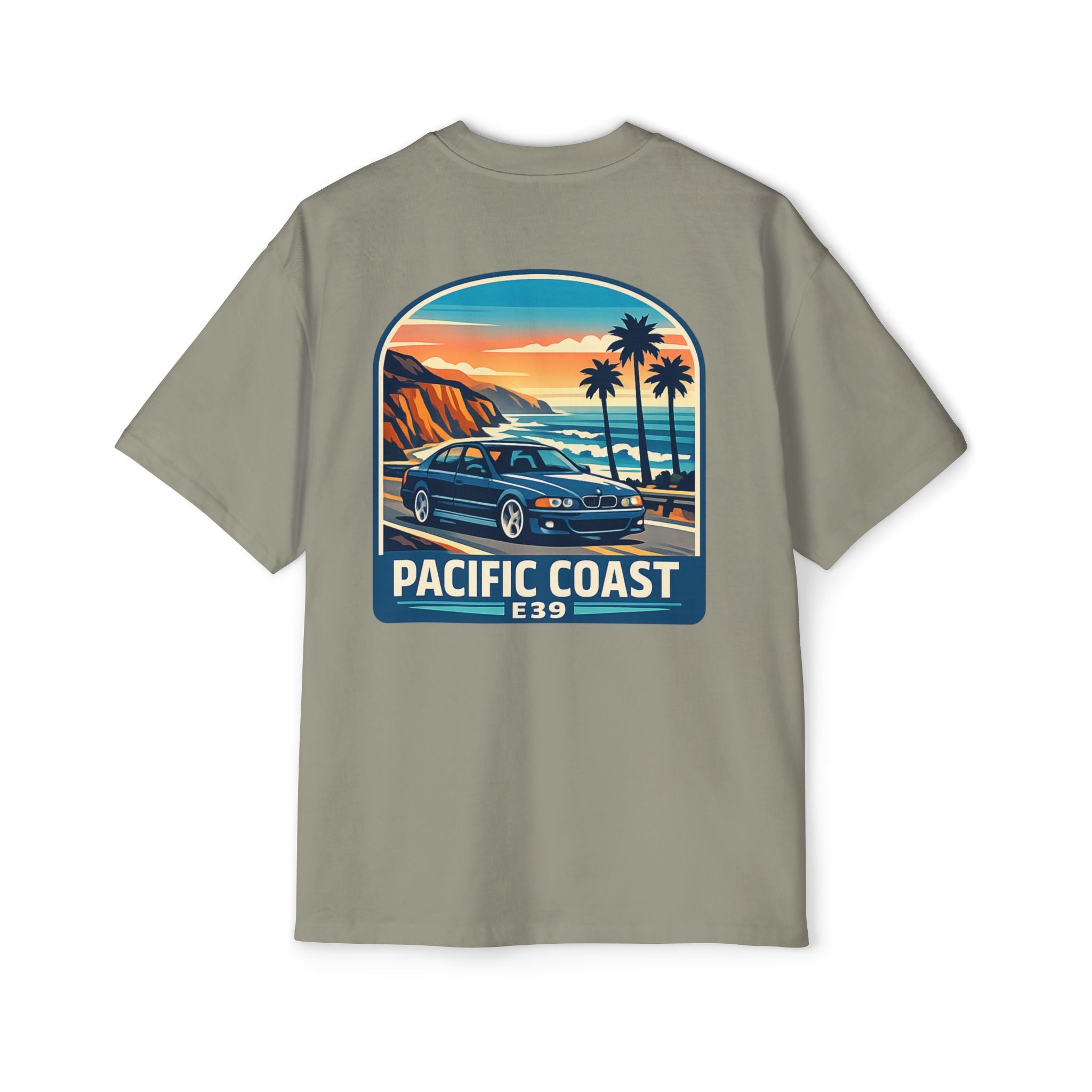 Pacific Coast Car Tee — "Chassis Code Co" Retro Sunset Graphic Shirt