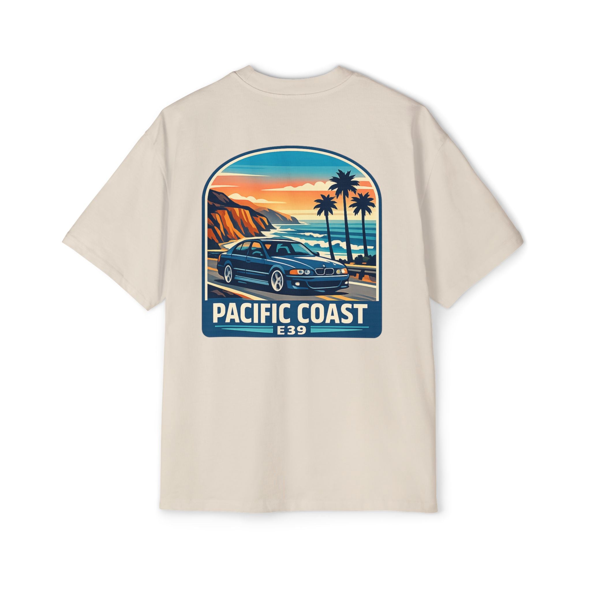 Pacific Coast Car Tee — "Chassis Code Co" Retro Sunset Graphic Shirt