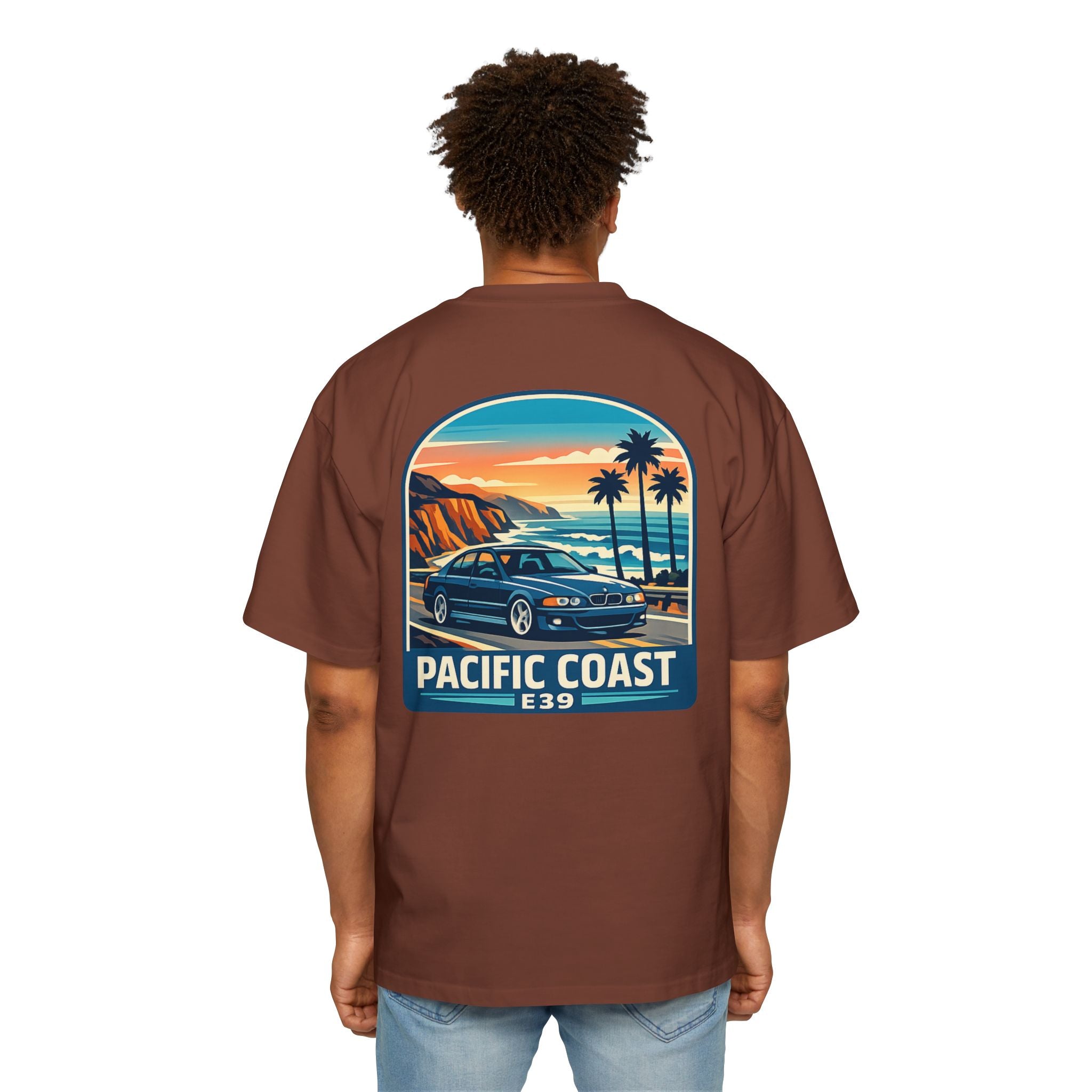 Pacific Coast Car Tee — "Chassis Code Co" Retro Sunset Graphic Shirt