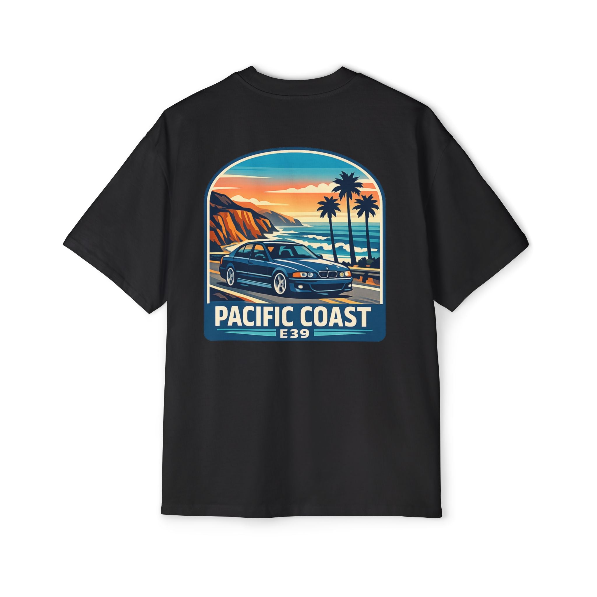 Pacific Coast Car Tee — "Chassis Code Co" Retro Sunset Graphic Shirt